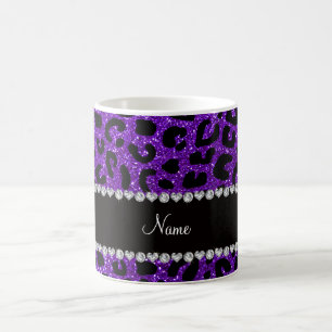 Cheetahdruck Glitter des Nameindigos lila Kaffeetasse