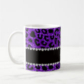 Cheetahdruck Glitter des Nameindigos lila Kaffeetasse (Links)
