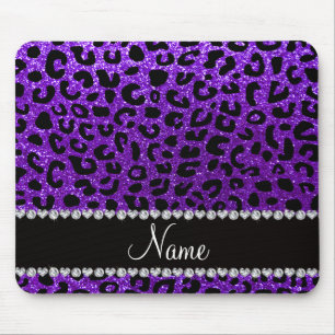 Cheetahdruck Glitter des Nameindigos lila Mousepad