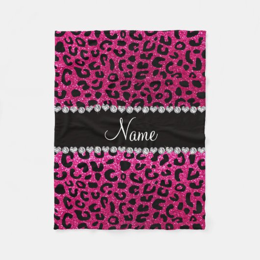 Cheetahneondruck Glitter des heißen Rosas des Fleecedecke (Vorderseite)