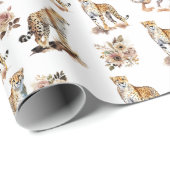 Cheetahs Floral Geschenkpapier (Rolleneckpunkt)