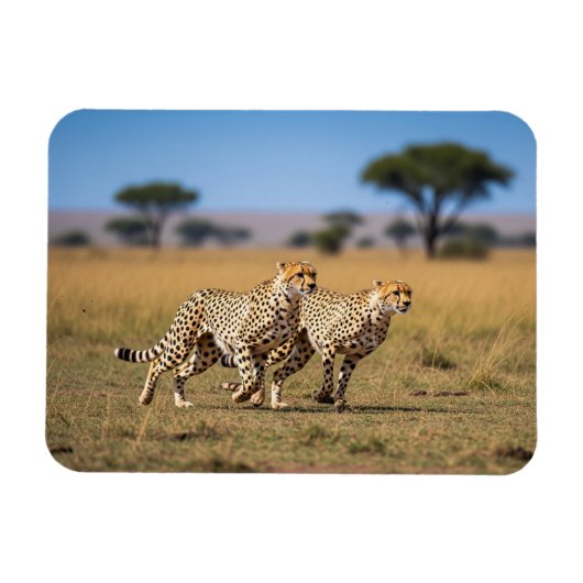 Cheetahs im Serengeti-Nationalpark Tansania Magnet (Horizontal)
