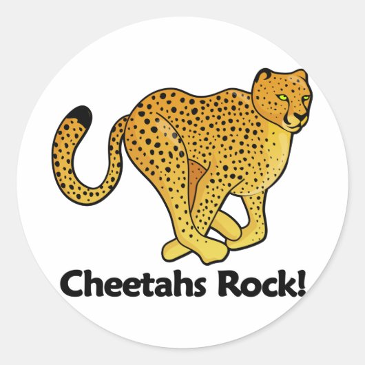 Cheetahs Rock! Runder Aufkleber (Vorderseite)