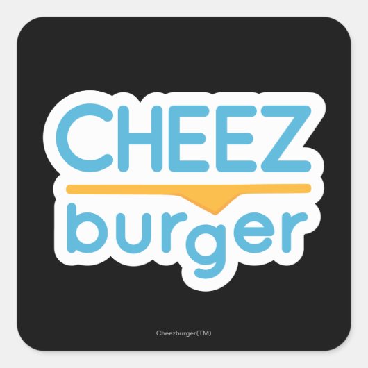 Cheezburger Logo (Farbe) Quadratischer Aufkleber (Vorderseite)