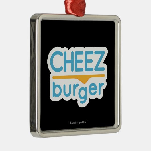 Cheezburger Logo (Farbe) Silbernes Ornament (Rechts)