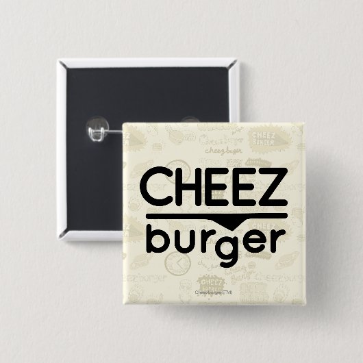 Cheezburger Logo (Schwarzes) Button (Vorne & Hinten)