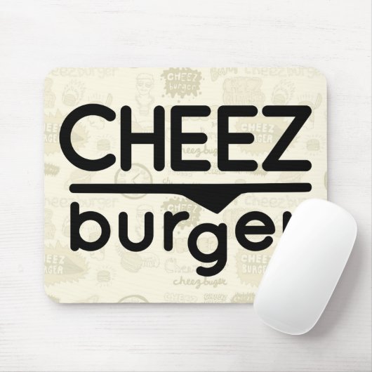 Cheezburger Logo (Schwarzes) Mousepad (Mit Mouse)