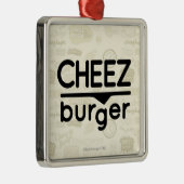 Cheezburger Logo (Schwarzes) Silbernes Ornament (Rechts)