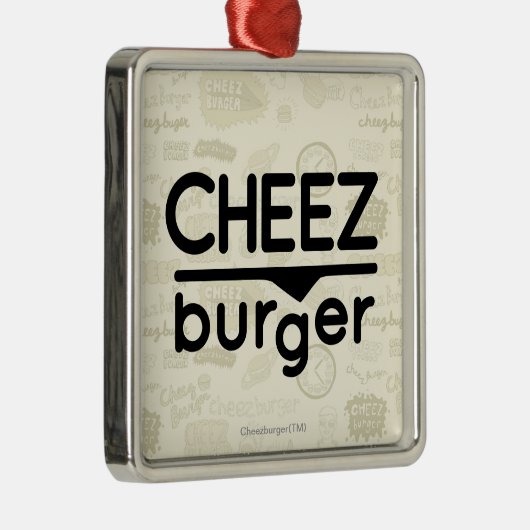 Cheezburger Logo (Schwarzes) Silbernes Ornament (Rechts)