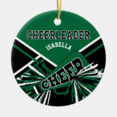 Chef 2S 📣 💖 - Dunkelgrün, Schwarz und Weiß Keramik Ornament (Vorne)