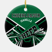 Chef 2S 📣 💖 - Dunkelgrün, Schwarz und Weiß Keramik Ornament (Hinten)