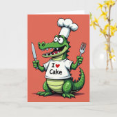Chef-Alligator-Geburtstagskarte Karte (Gelbe Blume)