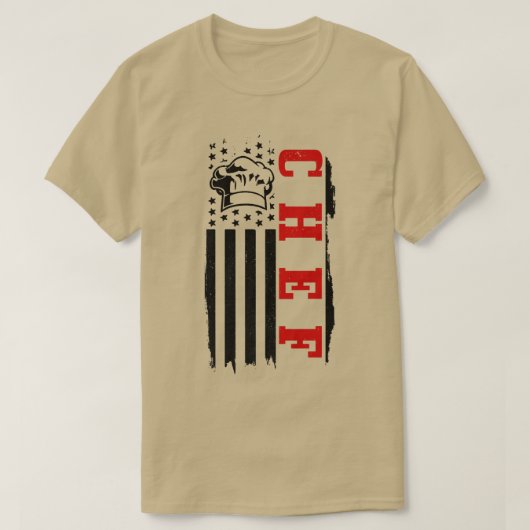 chef american flag patriotic cook cooking bbq gril T-Shirt (Design vorne)