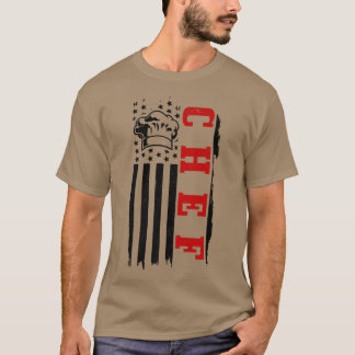 chef american flag patriotic cook cooking bbq gril T-Shirt
