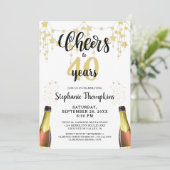 Chef auf # Jahre Black Gold Stars Script Einladung (Stehend Vorderseite)