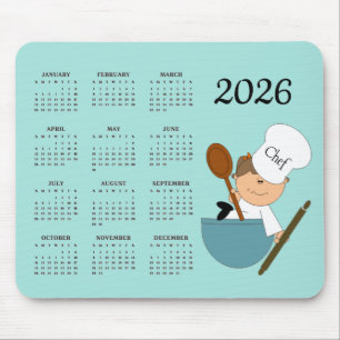 Chef Baker Design 2026 Kalender Mauspad