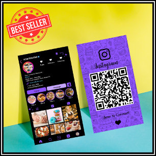 Chef Bakery Instagram Purple Gebäck Catering QR Visitenkarte