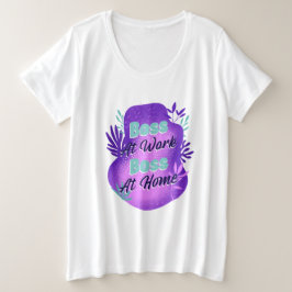 Chef bei der Arbeit Chef zu Hause Arbeitsmama T-Sh Große Größe T-Shirt
