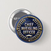 Chef-Beirrender Offizier Lustiges Wortspiel Clever Button (Vorne & Hinten)