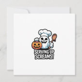 Chef Boo – Spooky Cute Halloween Ghost Spoon Einladung (Rückseite)