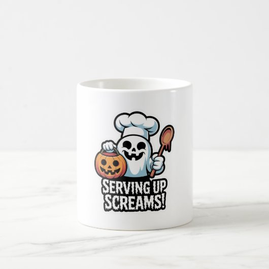 Chef Boo – Spooky Cute Halloween Ghost Spoon Kaffeetasse (Mittel)