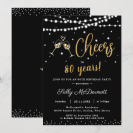 Chef Bubbly Birthday Party jedes Alter Black Gold Einladung