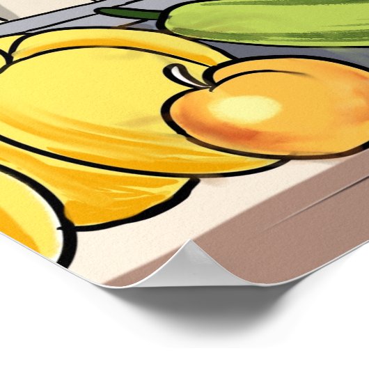 Chef cartoon procreate hand drawing  poster (Ecke)