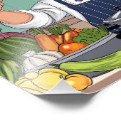 Chef-Cartoon Procreate-Handzeichnung Fotodruck (Ecke)