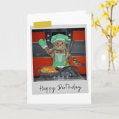 Chef Cat Funny Birthday Card Karte (Gelbe Blume)