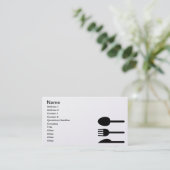 Chef Caterer Restaurateur Business Black Visitenkarte (Stehend Vorderseite)