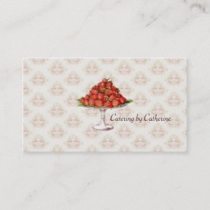 Chef-Catering-Erdbeeren Vintage Rosa Geschäftskart Visitenkarte