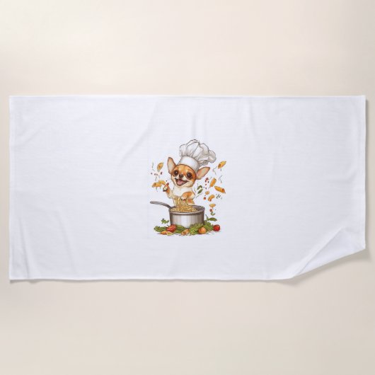 Chef Chihuahua � Culinary Dog Master Strandtuch (Vorderseite)