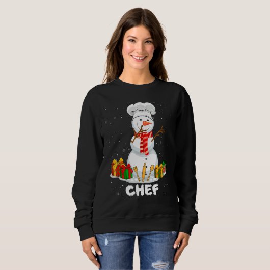 Chef Christmas Funny Snowman Xmas Holiday Pajamas Sweatshirt (Vorne ganz)