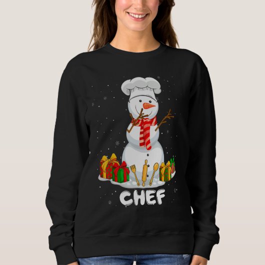 Chef Christmas Funny Snowman Xmas Holiday Pajamas Sweatshirt (Vorderseite)