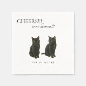 Chef Custom 2 Cats Black Text Hochzeit Napkins Serviette (Vorderseite)