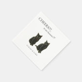 Chef Custom 2 Cats Black Text Hochzeit Napkins Serviette (Ecke)