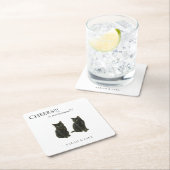 Chef Custom 2 Cats Black Text Wedding Rechteckiger Pappuntersetzer (Vor Ort)
