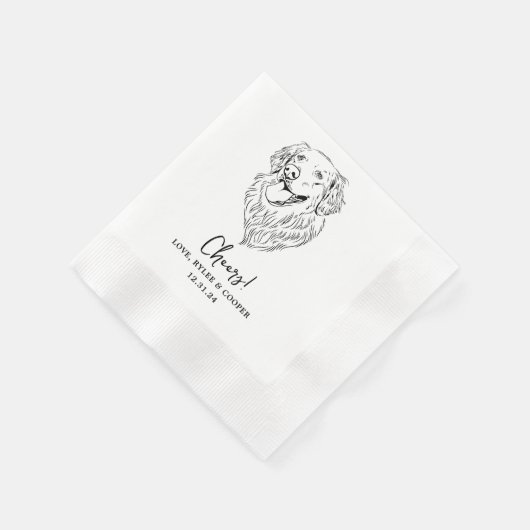 Chef Custom Two Pet Cocktail Napkins Hochzeit Serviette (Ecke)
