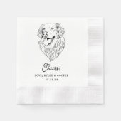 Chef Custom Two Pet Cocktail Napkins Hochzeit Serviette (Vorderseite)