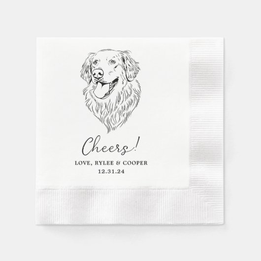 Chef Custom Two Pet Cocktail Napkins Hochzeit Serviette (Vorderseite)