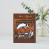 CHEF-DACHSHUNDE POSTKARTE (Stehend Vorderseite)