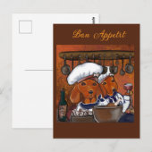 CHEF-DACHSHUNDE POSTKARTE (Vorne/Hinten)