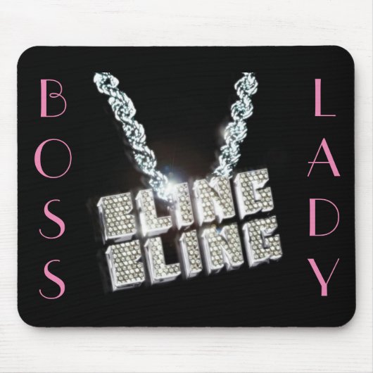 Chef-Dame Bling Bling Mousepad (Vorne)