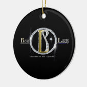 Chef-Dame Bling Keramik Ornament (Links)