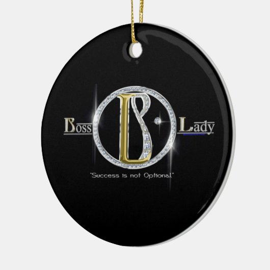 Chef-Dame Bling Keramik Ornament (Links)