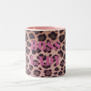 Chef-Dame Leopard Mug Zweifarbige Tasse