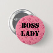 Chef-Dame Pink Swirl Button (Vorne & Hinten)
