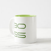 Chef-Dame/rechtshändiges (Chef, der heraus Zweifarbige Tasse (Vorderseite Links)