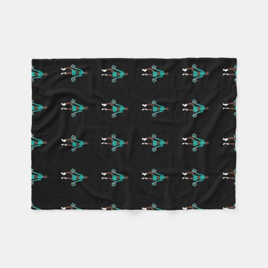 Chef/Dancer Fleece Blanket Aqua Spark (Vorderseite (Horizontal))