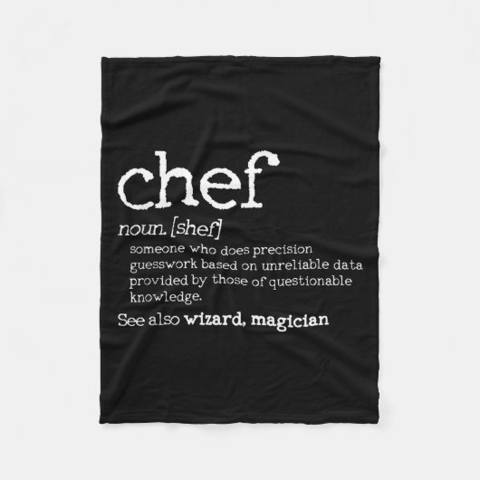 Chef Definition - Funny Dictionary Cooking Gift Ta Fleecedecke (Vorderseite)